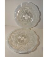 2 Moonstone Hobnail Fluted Glass Serving Plates 10.5&quot; Wide - $25.00