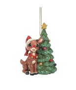 Jim Shore Rudolph Ornament with Christmas Tree Hanging 3.75&quot; High Stone ... - $639.36 MXN