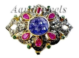 Victorian 1.80ct Rose Cut Diamond Gemstones Halloween Brooch Vintage VTJ... - £581.62 GBP