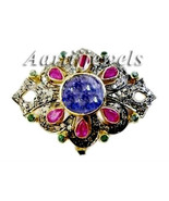 Victorian 1.80ct Rose Cut Diamond Gemstones Halloween Brooch Vintage VTJ... - £581.42 GBP