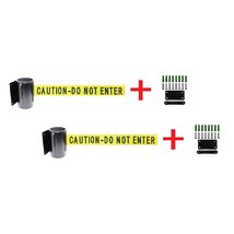 Crowd Control Center 2 pcs Package Retractable Wall Barriers, 156&quot; Belt ... - £63.30 GBP