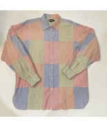 Vtg 90’s J Crew Rainbow Pinstripe Colorblock Long Sleeve Button Down Shi... - $98.01