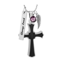 Men&#39;s Black Cross Pendant Urn - Love Charms™ Option - £23.41 GBP