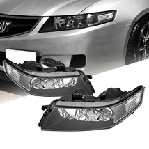 Headlights Projector Headlamps Black Housing Clear Pair for 2004-2007 Acura TSX - £165.12 GBP