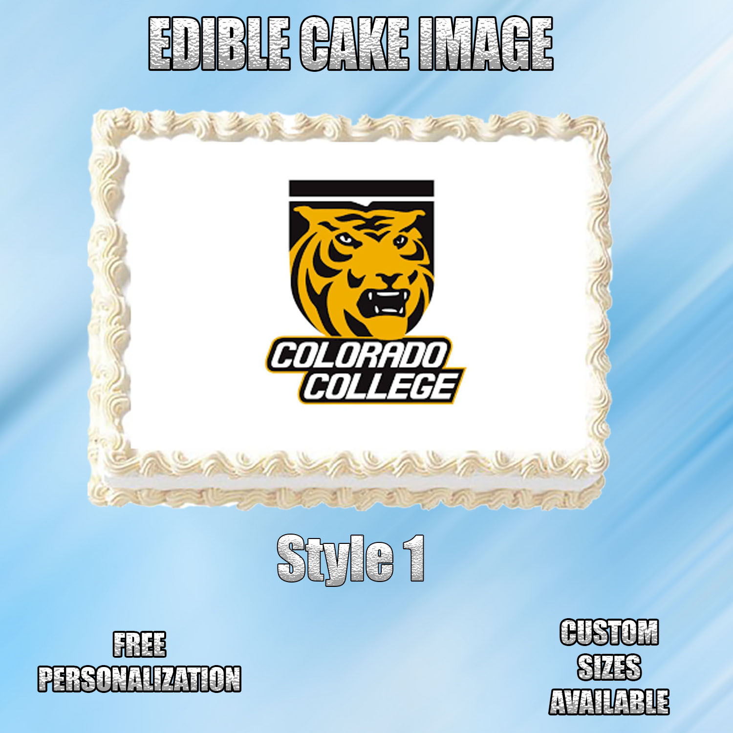 Primary image for Colorado College Edible Image Topper Cupcake Frosting 1/4 Sheet 8.5 x 11"