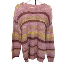 Ultra flirt Striped Pink yellow wine Burgundy Knit sweater long sleeve 3X - £12.23 GBP