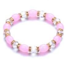 Fashion сharm elastic pink transparent crystals DLBC11P - $8.99