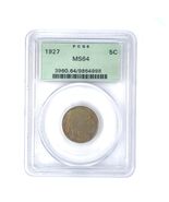 1927 5C Buffalo Nickel Graded by PCGS as MS64! Old Holder - $4,198.77 MXN