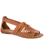 Womens Authentic Huarache Mexican Sandals Real Leather Light Brown Zippe... - $664.28 MXN