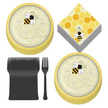 Bee Party Supplies for Baby Showers and Birthdays - Bumblebee Paper Dessert Plat - £12.91 GBP+