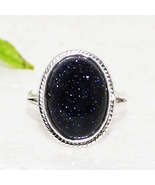Gorgeous BLUE GOLDSTONE Gemstone Ring, Birthstone Ring, 925 Sterling Sil... - £22.63 GBP