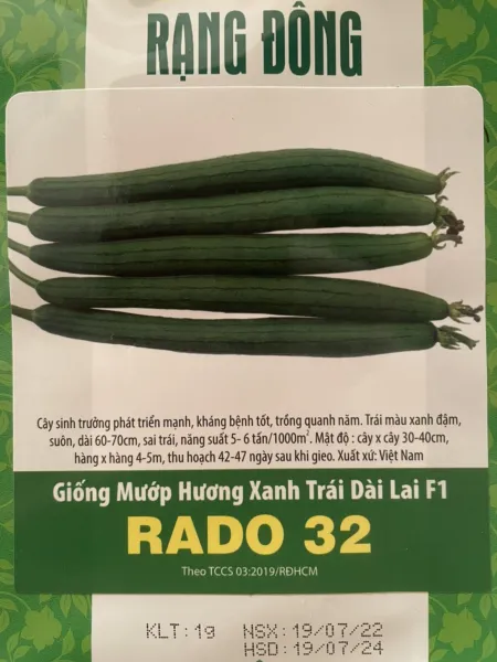 Fresh 20 Vietnamese Hybrid Smooth Luffa Seeds MướP Hương Xanh Trái Dài Lai F1 Ra - £15.65 GBP