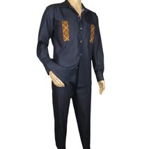 Men's Stacy Adams Two Piece Matching Walking Set Leisure Suit 15072 Indigo Blue image 3