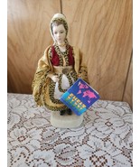Beautiful Vintage Porcelain Greek Doll Folk Art Traditional Dress. W/ Or... - $18.99