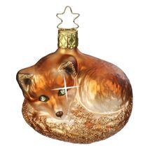 Inge Glas Night Fox in the Woods German Glass Christmas Ornament FREE BOX - $42.98