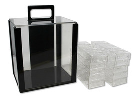 DA VINCI Acrylic Poker Chip Carrier with 10 Chip Racks (holds 1,000 poke... - £69.19 GBP