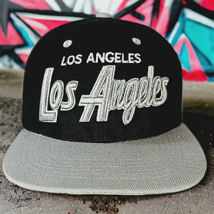 Los Angeles Baseball Snapback Hat Flag &amp; Symbol Cap Adjustable Black and... - £7.07 GBP