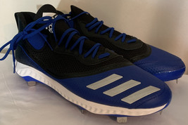 Adidas Mens Icon V Bounce Black Blue Baseball Cleats Size 16 New No Box - £30.29 GBP