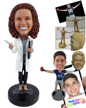Personalized Bobblehead Modern female doctor ready to take notes on her notebook - £72.72 GBP