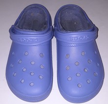 Crocs Unisex Size Men&#39;s 9 Women&#39;s 11 Clogs Slip Ons lined Blue - £19.90 GBP