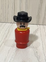 Fisher-Price Little People vintage Western Town stagecoach cowboy red black hat - $9.89
