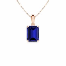 ANGARA Lab-Grown Blue Sapphire Solitaire Pendant in 14K Gold (9x7mm,2.45 Ct) - £822.31 GBP