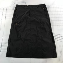 Eddie Bauer Sport Skirt Womens 14 Black Straight Mid Calf Length Front Z... - $18.80