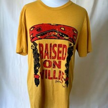 Willie Nelson ladies bohemian cowgirl short sleeve gold concert tee size large - £17.01 GBP