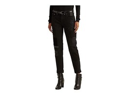 MSRP $175 Ralph Lauren Womens Patchwork Relaxed Tapered Jeans Wash Black Size 14 - £24.32 GBP