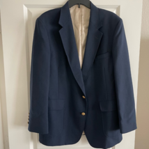 Vintage Arnold Palmer Mens Two Gold Button Golf Blazer Blue Lined 44 R - £27.45 GBP