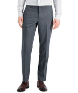 Perry Ellis Portfolio Gray Man Modern-Fit Pattern flex Stretch Dress Pant - $24.74
