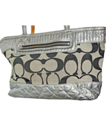 Coach Poppy Metallic Tote Quilted Signature 18676 Shoulder Handbag Purse... - €34,36 EUR