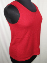 Coldwater Creek Women&#39;s Shirt Red Sleeveless Lightweight Shimmer Sweater Plus 1X - £19.74 GBP