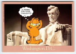 Garfield Cat Postcard Washington DC Lincoln Monument Tabby Kitten Jim Davis 1978 - £8.97 GBP