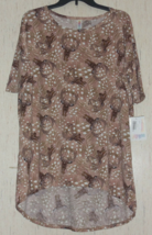 Nwt Womens Lu La Roe &quot;Irma&quot; 12 Point Buck Deer Stag Antlers Print Knit Top Size M - £22.03 GBP