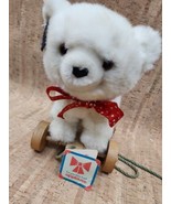 Vintage 1987 Applause Nostalgic Bear on Wheels #21103 Stuffed Plush Pull... - $28.51
