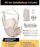 Y- STOP Hammock Chair Hanging Rope Swing, Max 300 Lbs, 2 Seat Cushions B... - £20.54 GBP