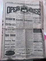 Lawrence Opera House January 20-25 1890 EQUINE PARADOX newspaper insert - £53.33 GBP