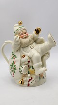 Lenox Holiday Santa Teapot Christmas Figurine Porcelain Gold Trim 9.5in ... - $59.99