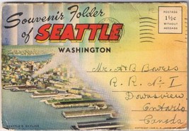 Postcard Booklet Souvenir Folder Of Seattle Washington 18 Views - $2.78