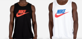 NIKE NSW ICON FUTURA TANK Mens Sleeveless White / Royal or Black /Red Gym - £21.92 GBP