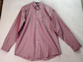 Wrangler Western Shirt Mens Medium Red George Strait Rodeo Collared Button Down - £20.54 GBP