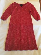 Valentines Day Size 8 Iz Amy Byer sweater dress red holiday metallic seq... - $20.00