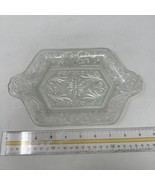Vtg. Glass Vanity Tray Pressed Flower Swirls 9-1/4” in Excellent Used Co... - £6.96 GBP
