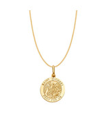 Genuine 14K Gold 0.70 St. Michael Archangel Medallion Pendant Necklace 1... - $661.79 CAD+