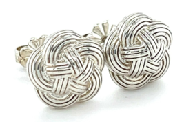 Tiffany &amp; Co. Sterling Silver Celtic Knot Stud Earrings Gorgeous Condition! - $247.50