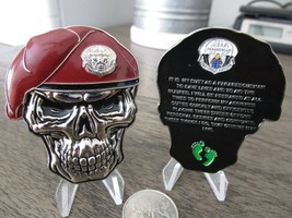 USAF Special Forces Pararescue Creed PJ s Maroon Beret Skull Challenge Coin - $408.64 MXN