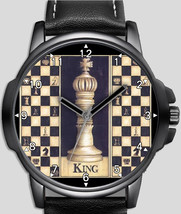 Chess Player Chessman King Novelty Art Unique Wrist Watch FAST UK - £43.00 GBP