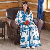 Nordic Snowflake Cuddle Soft Fleece Wrap Blanket Throw Cozy Wrap Gift 4 Colors - £18.85 GBP