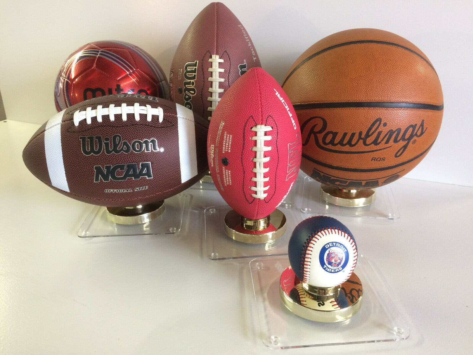 Sports ball acrylic holder NFL NBA MLB NHL - $21.73